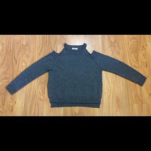 Women’s Elan Grey Cold Shoulder Sweater S